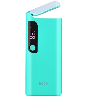 Внешний аккумулятор HOCO B27 15000mAh 2.0A 2USB с лампой, голубой