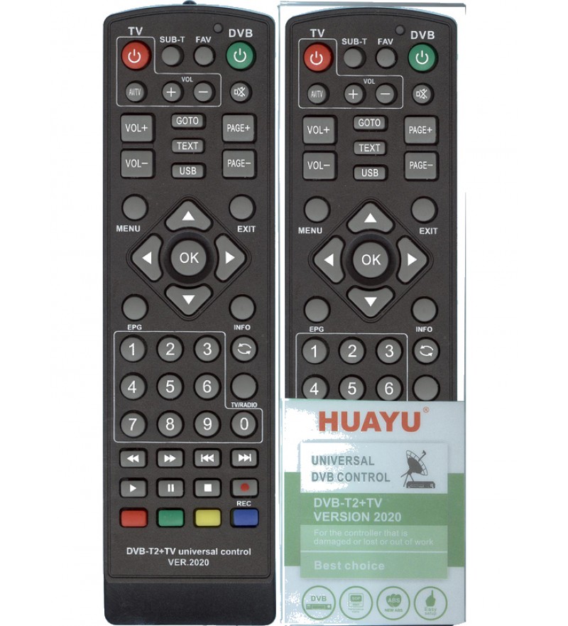 Пульт Huayu для приставок DVB-T2+TV ver.2020 универсальный для разных моделей DVB-T2