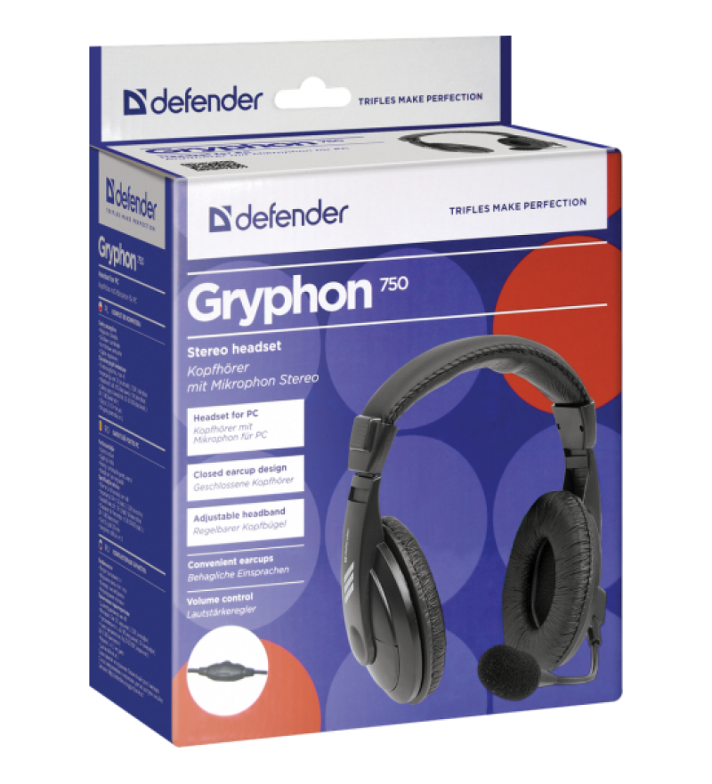 Наушники полноразмерные Defender 750 Gryphon с микрофоном
