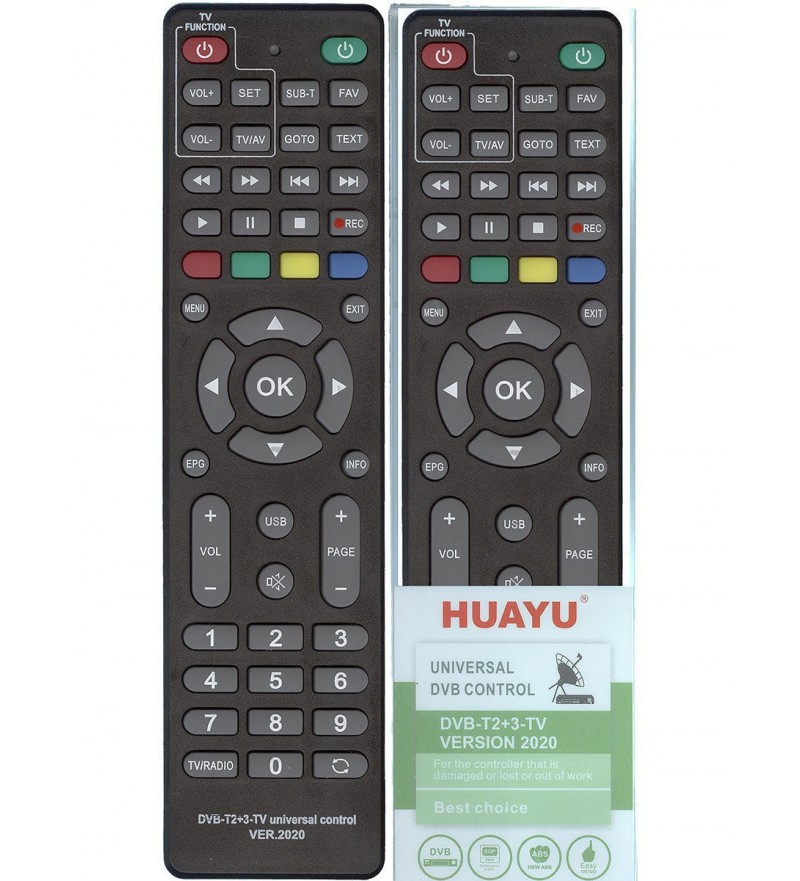 Пульт Huayu для приставок DVB-T2+TV+3 ver.2020