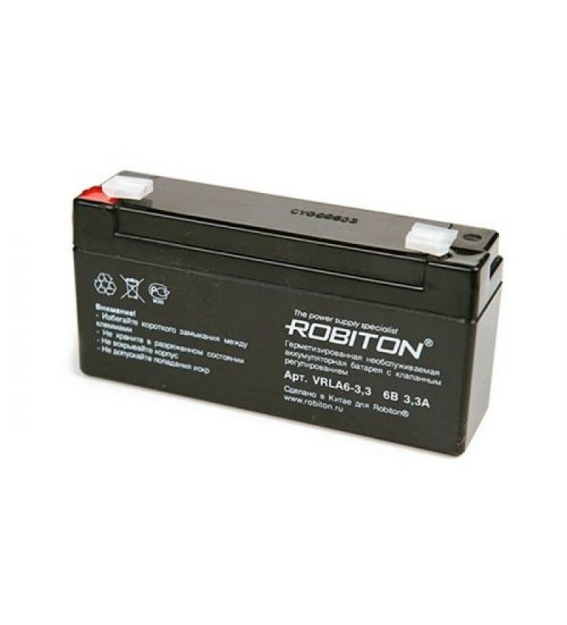 Аккумулятор ROBITON VRLA 6-3.3, 6V 3,3Ah свинцово-кислотный